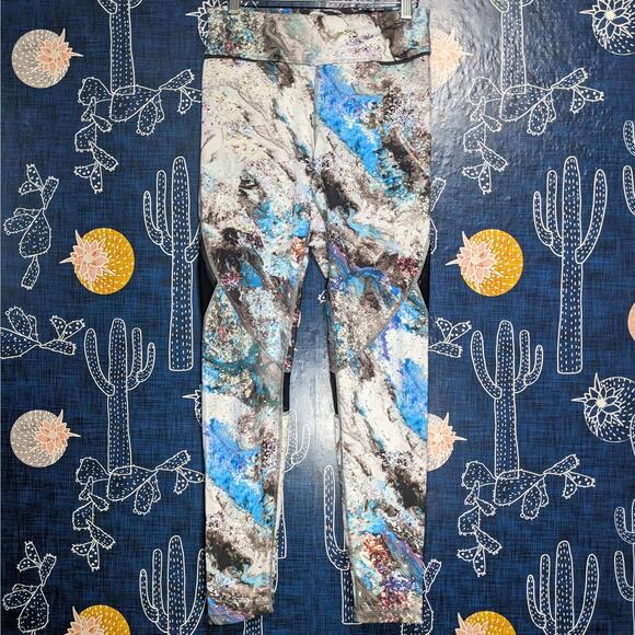 Alala High Rise Mesh Marble Print Leggings Multicolor Women's Size Medium - Picture 2 of 10